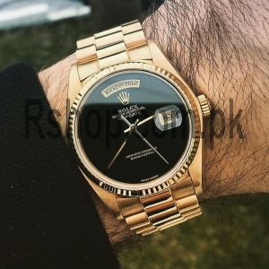 Rolex President Day Date Mens Yellow Gold Black Onyx Dial Watch  Price in Pakistan