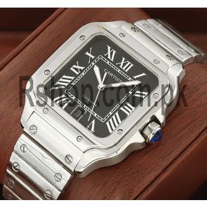 Cartier Santos Black Dial Watch Price in Pakistan