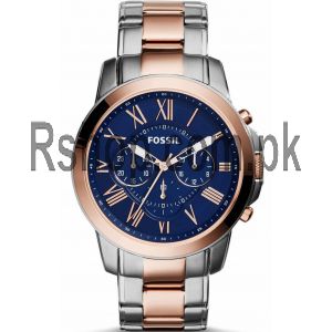 Fossil Grant Chronograph Blue Dial Two-tone Men's Watch Price in Pakistan