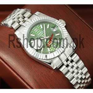 Rolex Datejust Green Motif Dial Swiss Ladies Watch Price in Pakistan