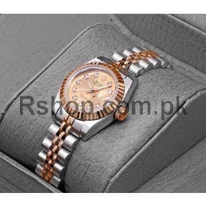 Rolex Lady-Datejust Rose Gold Dial Two Tone Watches