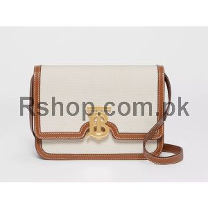 Burberry Small Tri-tone Canvas and Leather TB Bag